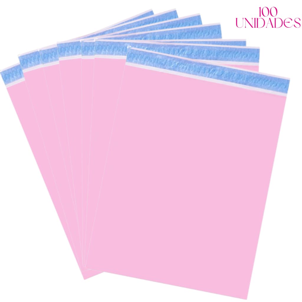 1000 Envelopes Rosa 19X25cm Plástico Inviolável Correio Sedex e-commerce