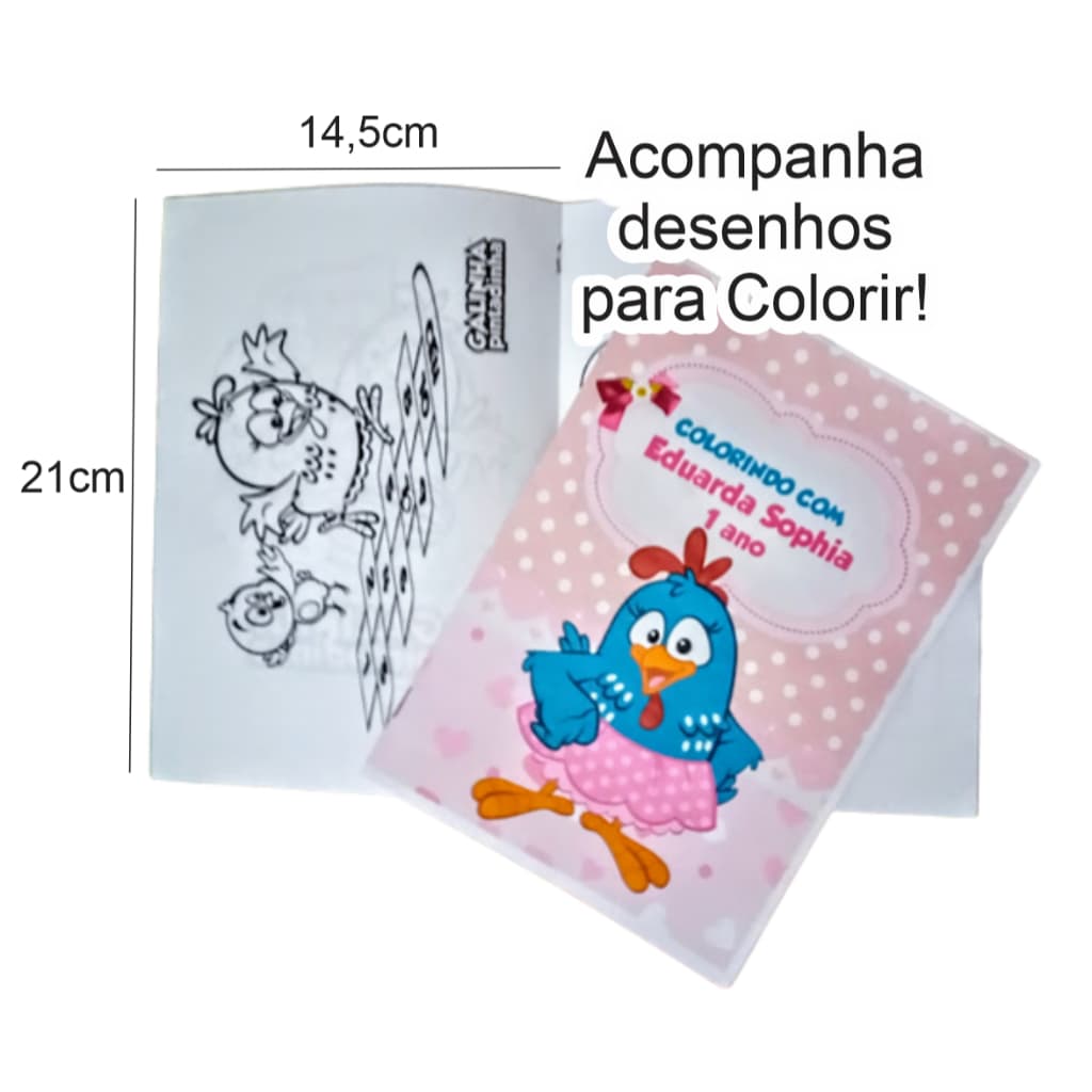 KIT 10 a 50 Livro de colorir personalizados revistinha GALINHA Pintadinha e mais capa lembracinhas