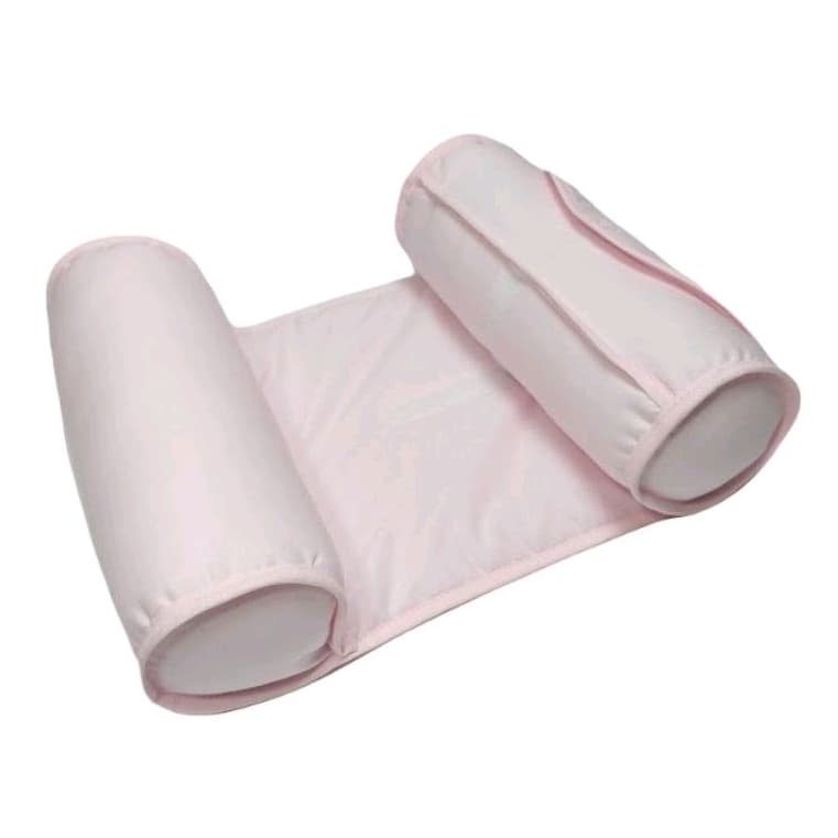 Rolinho Segura Bebê Neném Tecido Rosa Liso 100% Algodão P/ Menina.