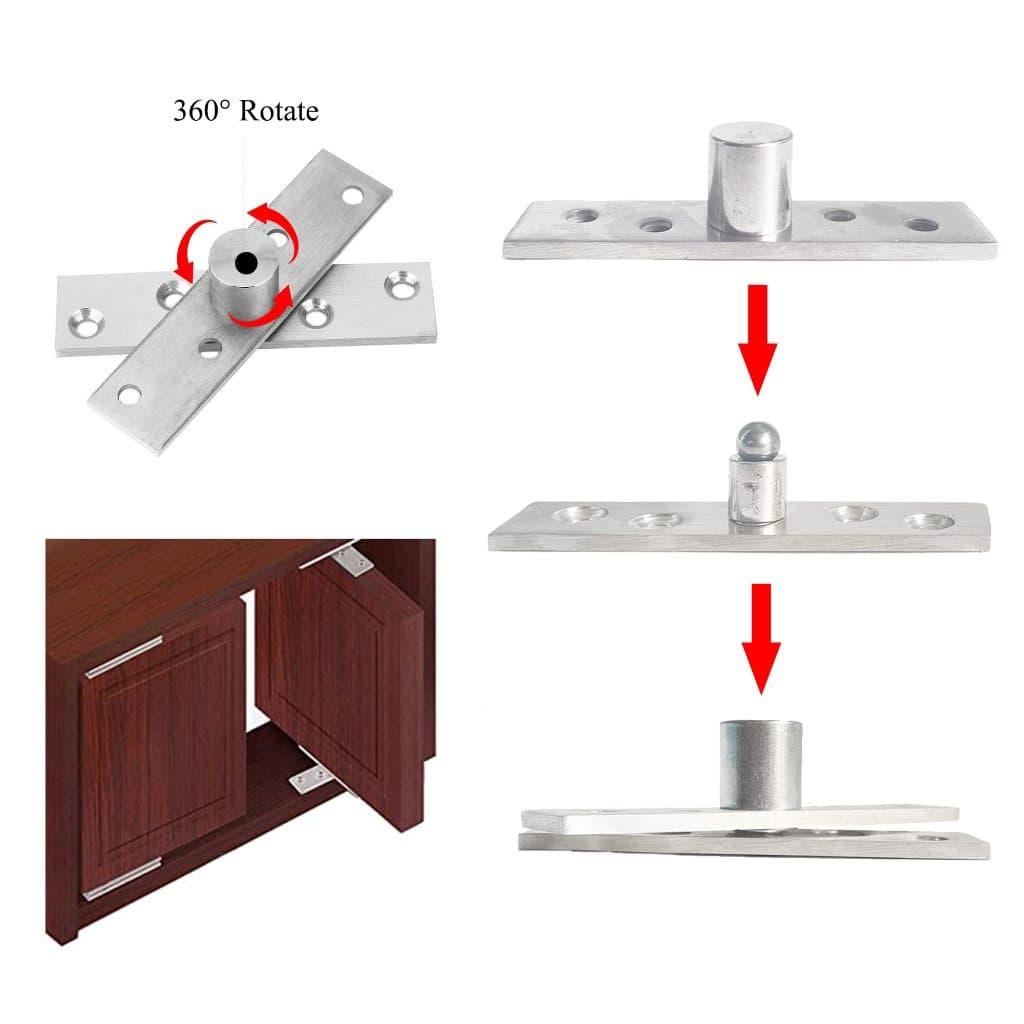 Dobradiça Pivô Pino Porta Pivotante 150kg Pivô Inox 304 duas pares