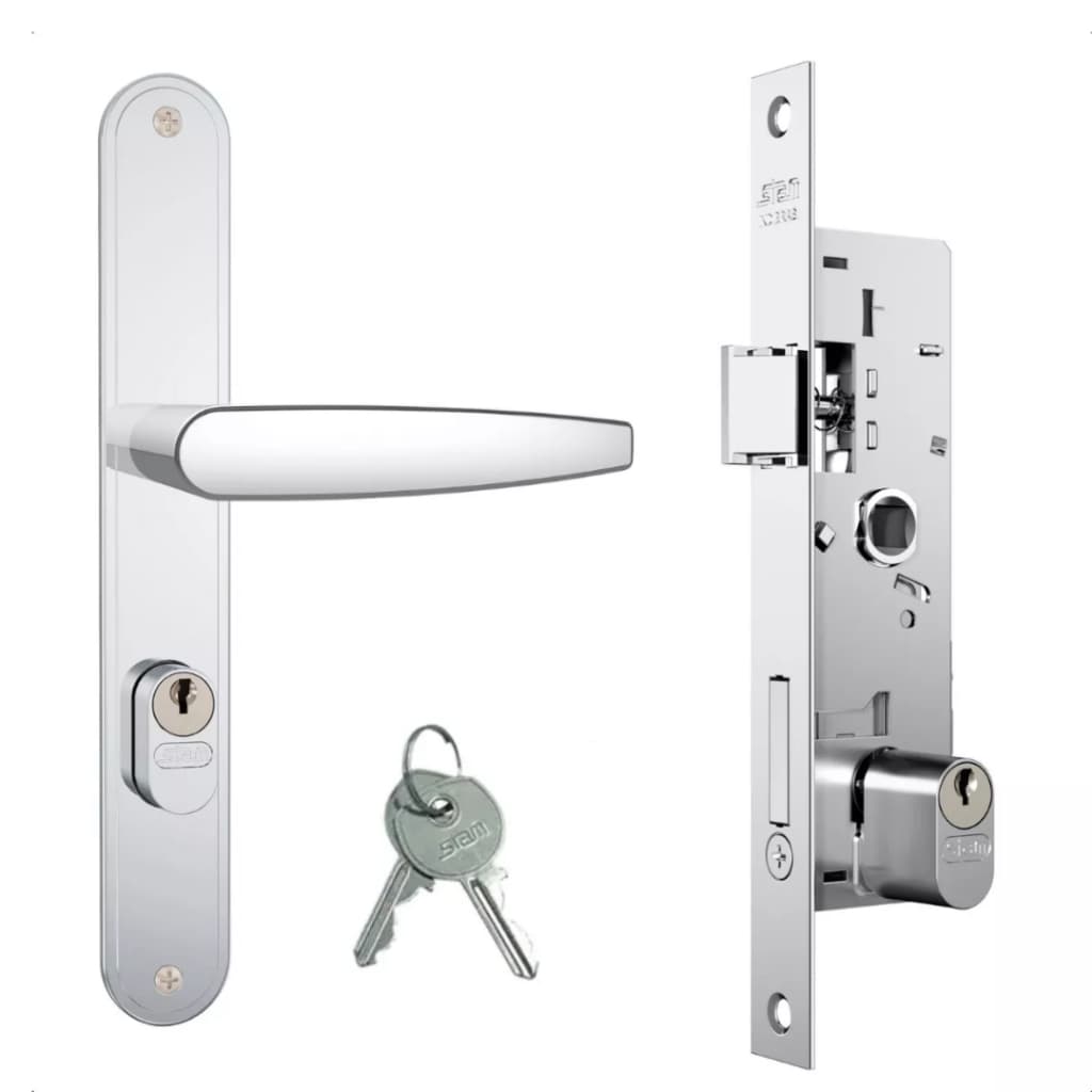 Fechadura Inox 601/33 para Porta de Aluminio c/ 2 Chaves Stam