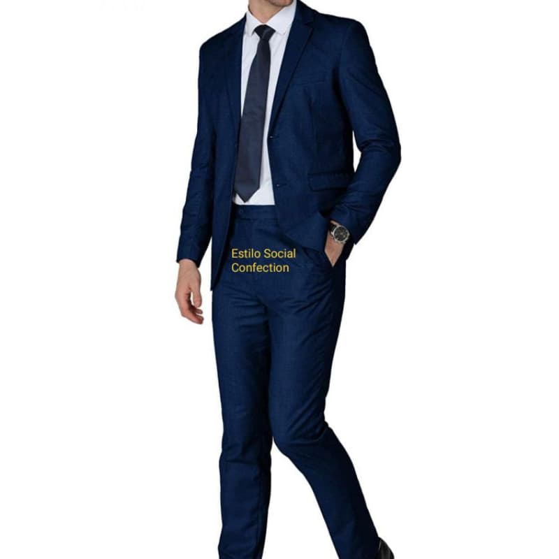 Terno Azul Marinho Masculino Slim ( Paletó + Calça + Cabide )