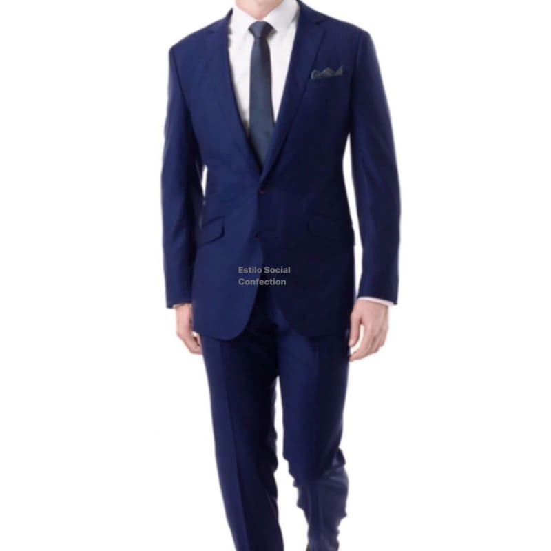 Terno Masculino Azul Marinho Slim Fit ( Paletó + Calça + Cabide )