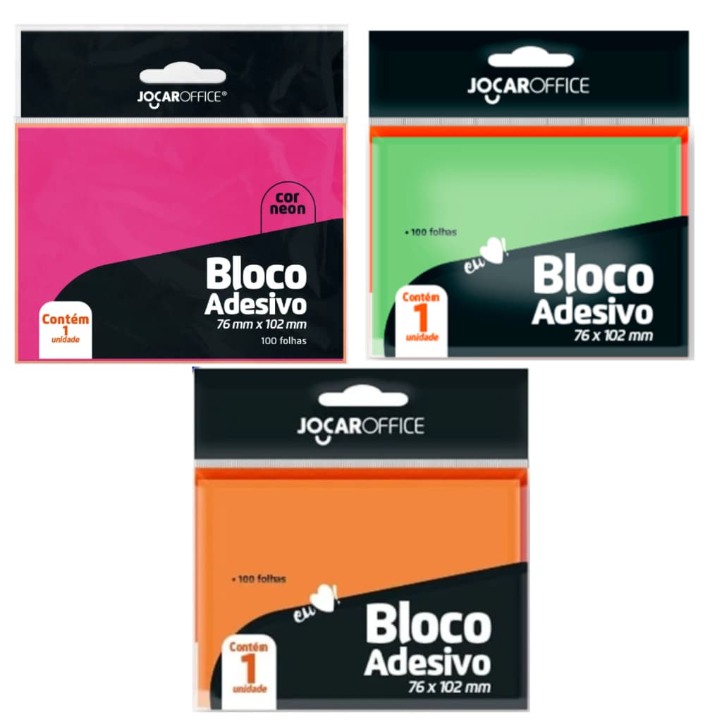 Bloco Adesivo 76Mmx102Mm 100F Blocos Jocar Office