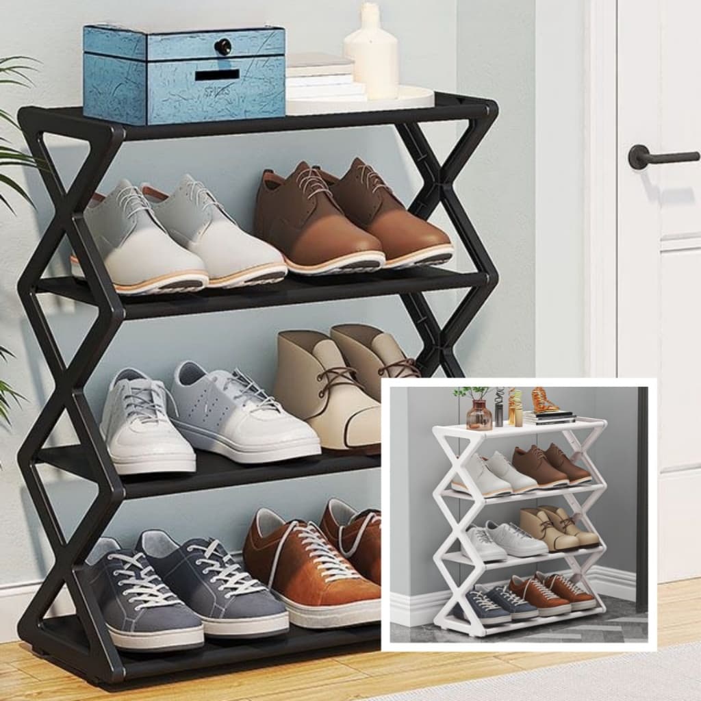 Sapateira Prateleira Sanfonada 4 Andares Organizadora Plástico  Multiuso Sapatos Livros Brinquedos