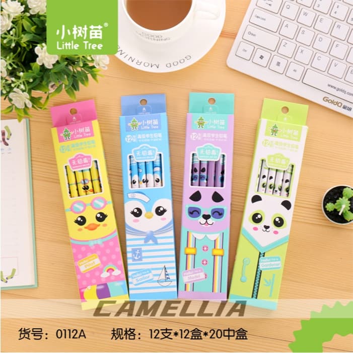 Conjunto de 12 lápis HB da Aliança dos Animais com borracha, lápis para escola, lápis escrever