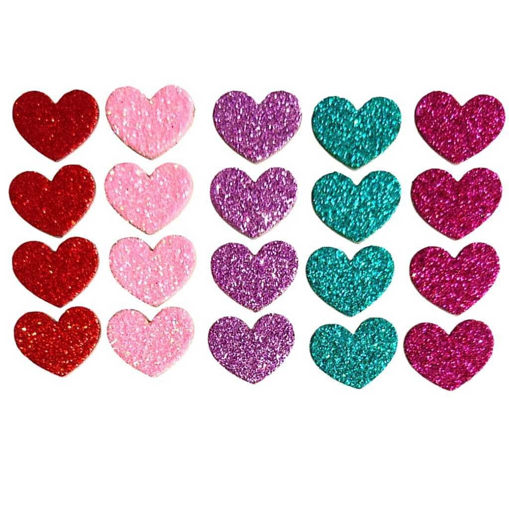 100 Adesivos de Coração Pet Aplique EVA p/ Pet Shop e Artesanatos em Geral