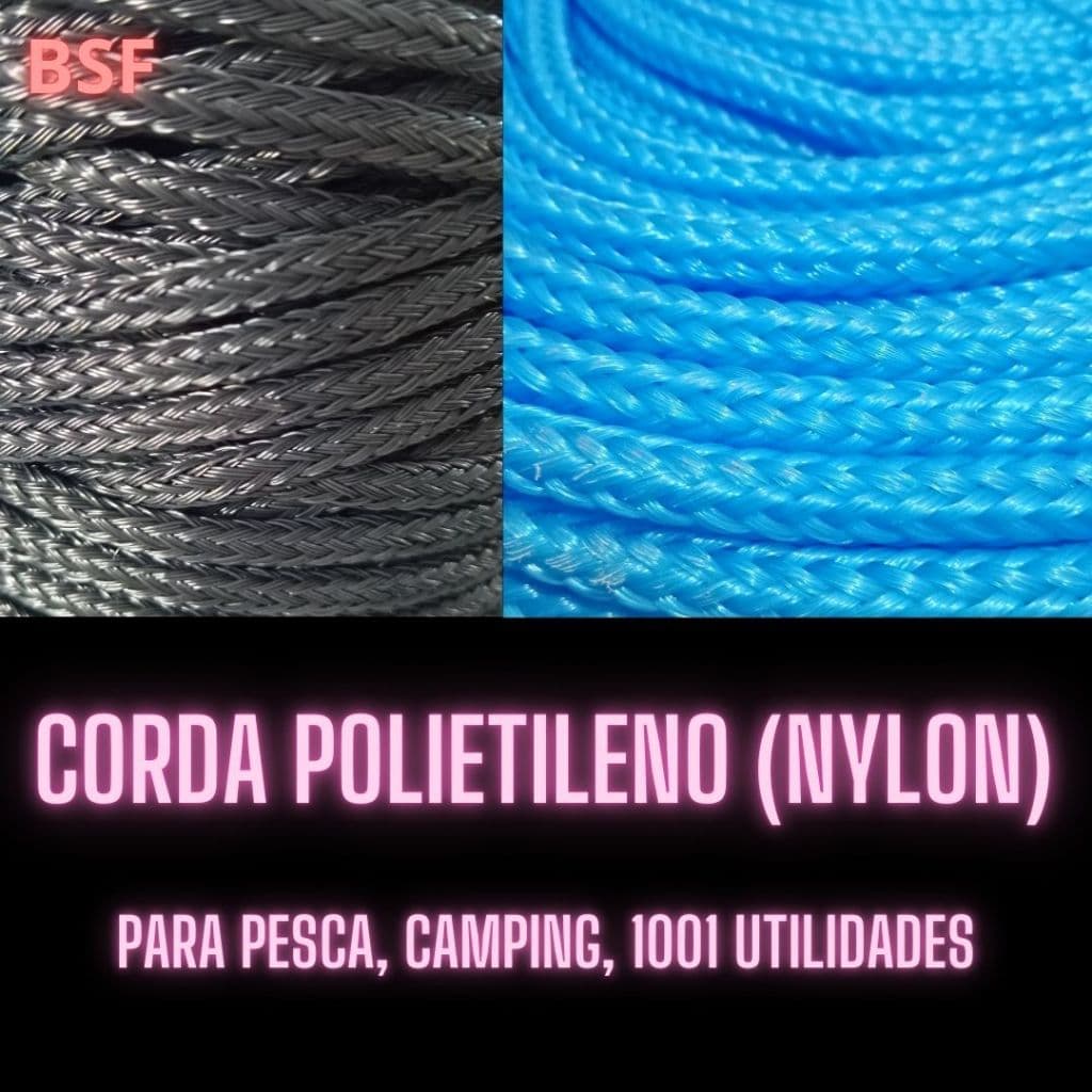 CORDA EM POLIETILENO (NYLON) NA COR PRETA OU AZUL