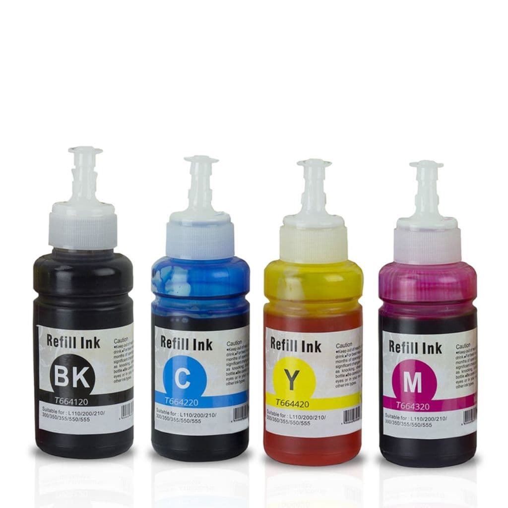 Kit 4 Refil de Tinta Para Impressora L120 L200 L220 L375 L395 L396 L355 L365 Novo