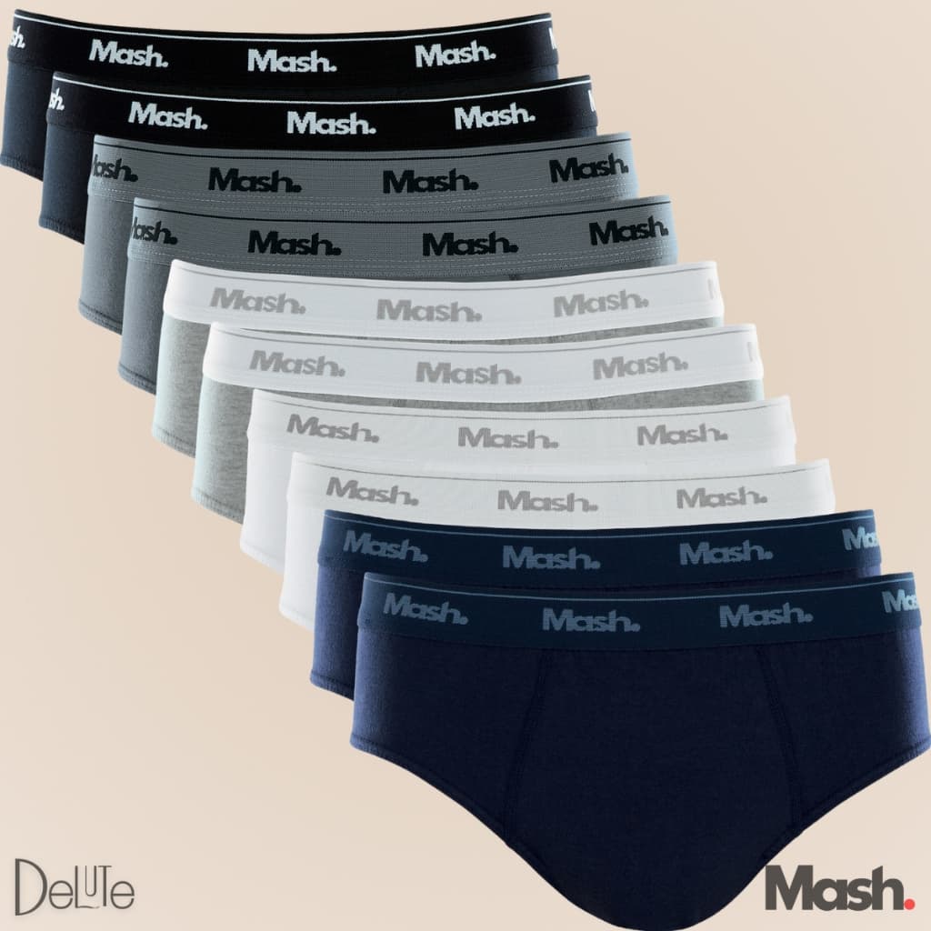 Pacote Com 10 Cuecas Mash Slip de Algodao Masculina Original e NF