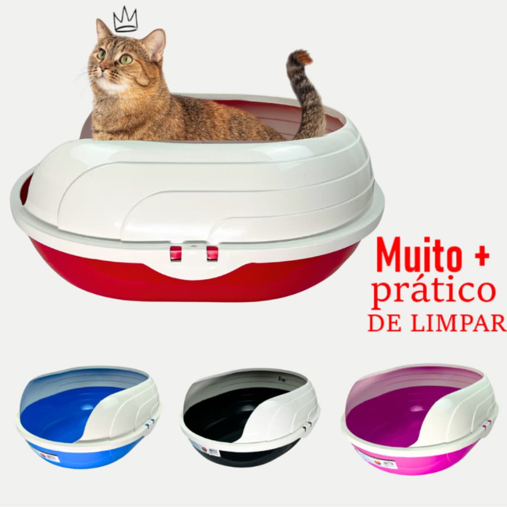 Caixa de Areia Sanitária Bandeja Higiênica Com arco para Gato - FURACÃO PET
