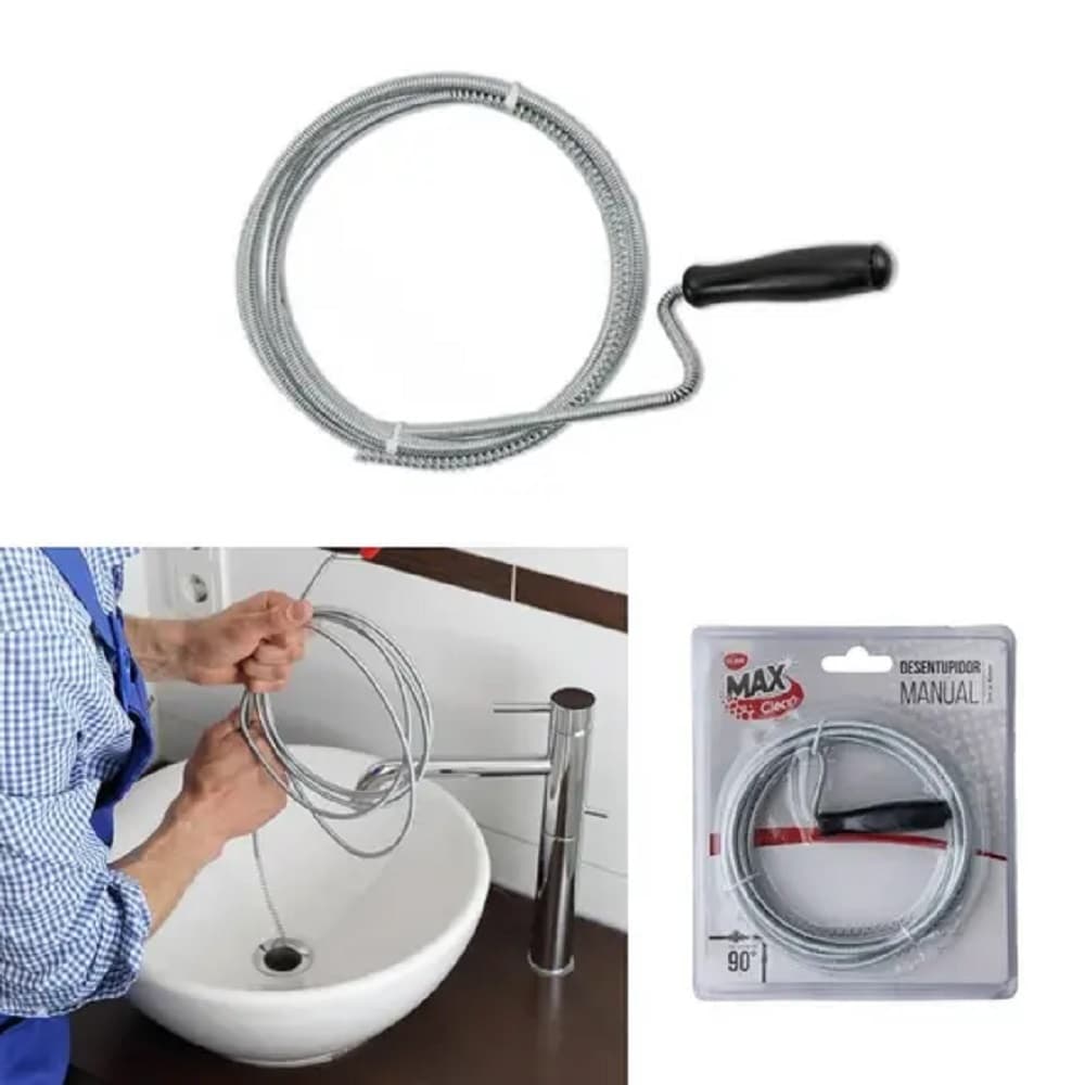 Desentupidor Manual Pia De Cozinha Desentupir Ralo Banheiro