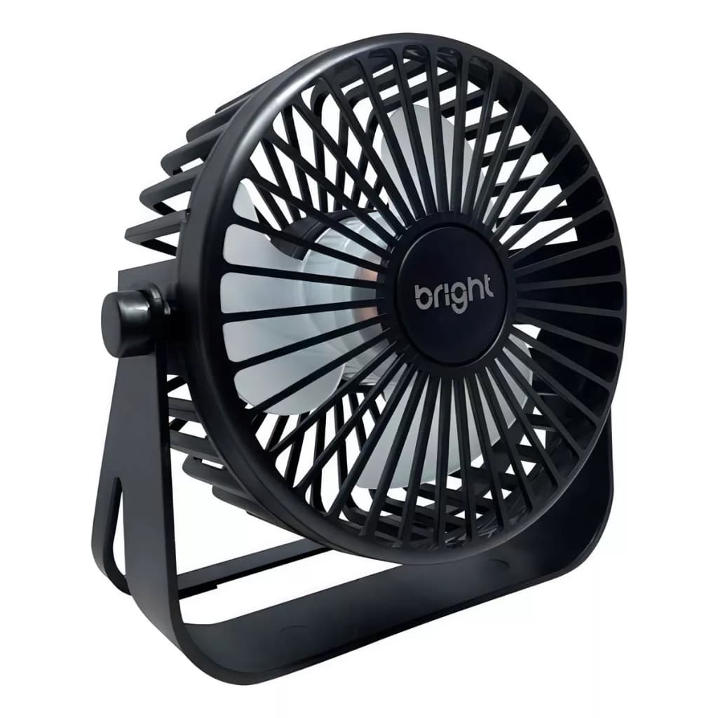 Mini Ventilador De Mesa USB 5w Preto 3 Pás, 3 velocidades Preto - Bright