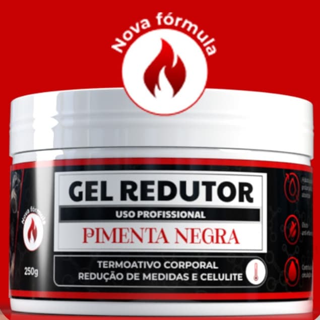 Gel Pimenta Negra Reduz Flacidez  Medidas e Celulite Termo Ativado - 250g