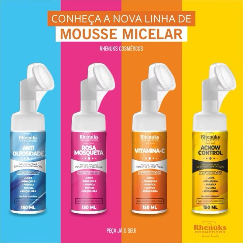 Mousse Micelar - Espuma de Limpeza Facial - 150ml - Rhenuks >