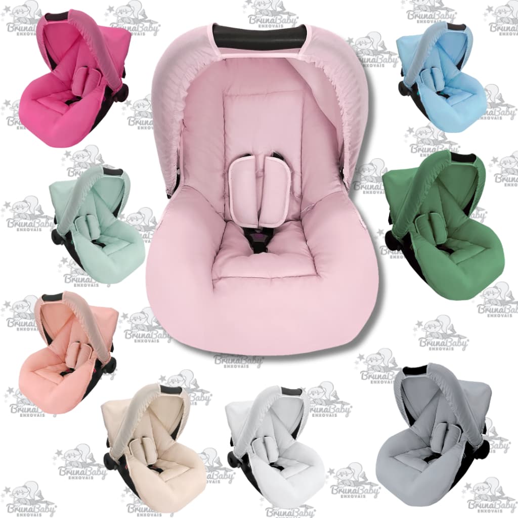 Combo - Capa para Bebê Conforto, Capota Protetora Solar e Protetores de Cinto - Diversas Cores