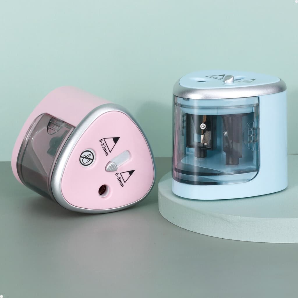 Apontador Elétrico Duplo Lorben a Pilha Lápis 6-8mm e 9-12mm Portátil