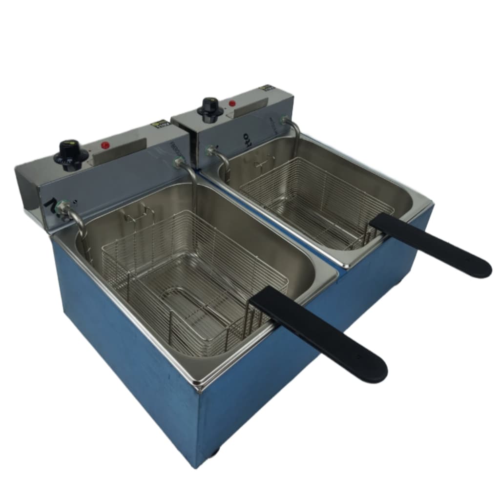 Fritadeira Elétrica 12 Litros Gomes Inox 2 Cubas Com Cabo no Cesto