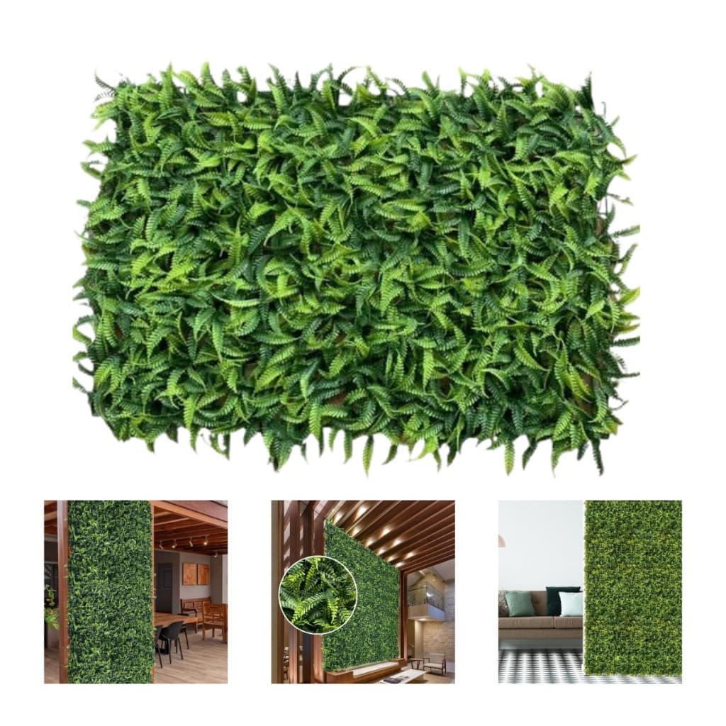 Kit 5 / 6/ 8 / 10 Placas Samambaia Grama Artificial Parede Muro Inglês Vertical Cheio