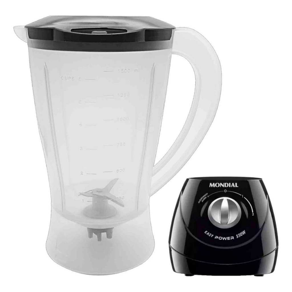 Copo Mondial Easy Power l 550 w ( Tampa Preta) Translucido