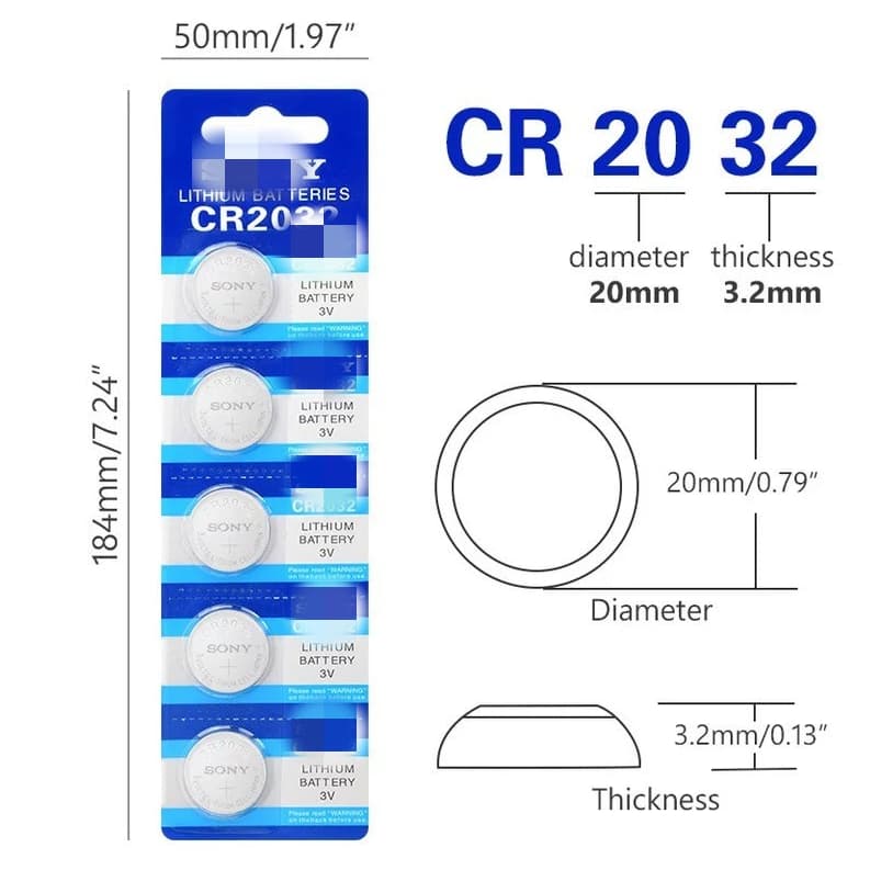 Kit 5 Baterias Pilha Botão Moeda CR2032 1 Cartela