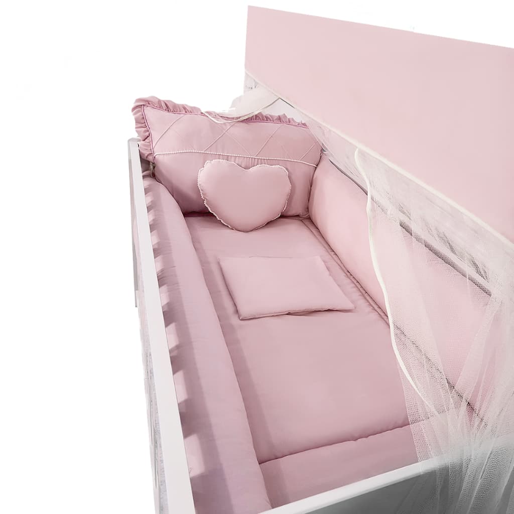 Kit Protetor para berco Americano ou Nacional Completo 10 peças Com Mosquiteiro + Saia de berço