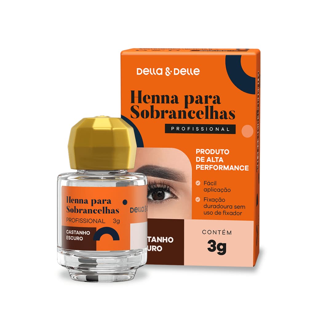 Henna para Sobrancelhas Della & Delle 3g – Profissional e Duradoura