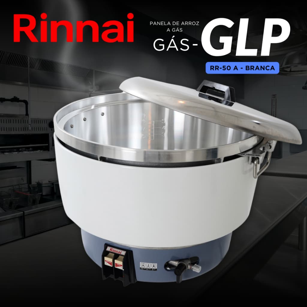 Panela De Arroz A Gás GLP Branca Capacidade Até 8kg Rinnai