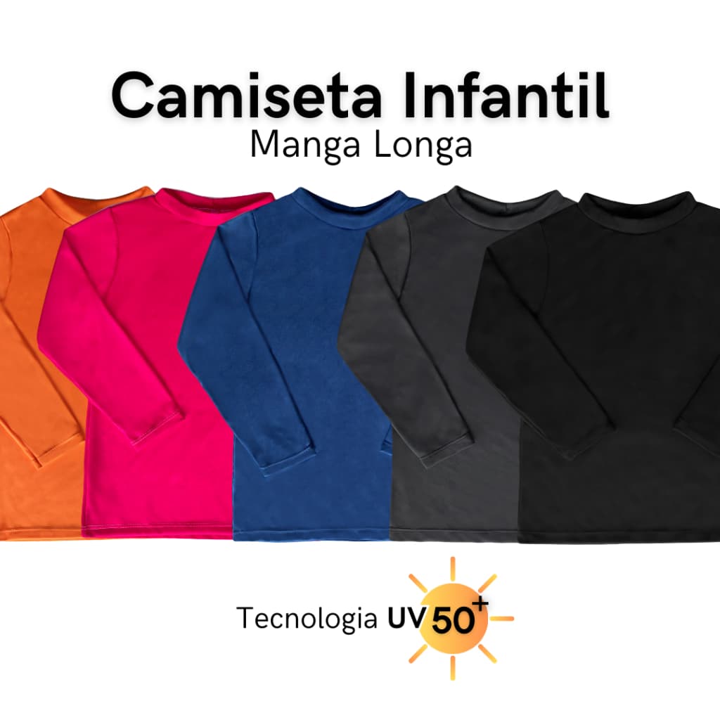 Camisa térmica infantil proteção solar UV50+ segunda pele