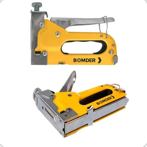 Grampeador Tapeceiro Alta Pressão Profissional Manual 3 Em 1 Com 100 Grampos