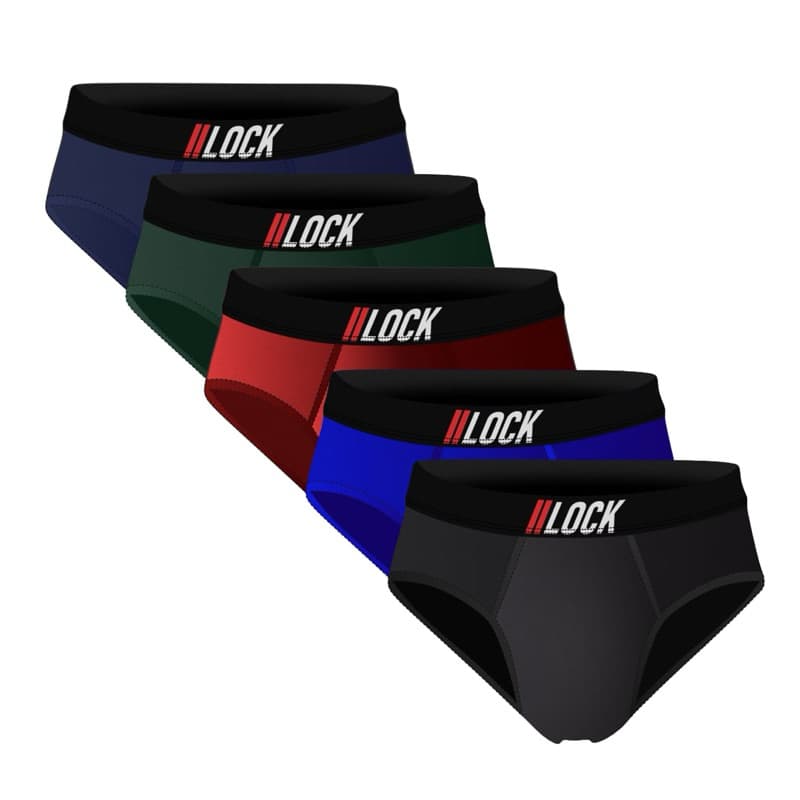 Kit 10 Cuecas Lock Adulto Slip Tradicional Microfibra forro algodão lock