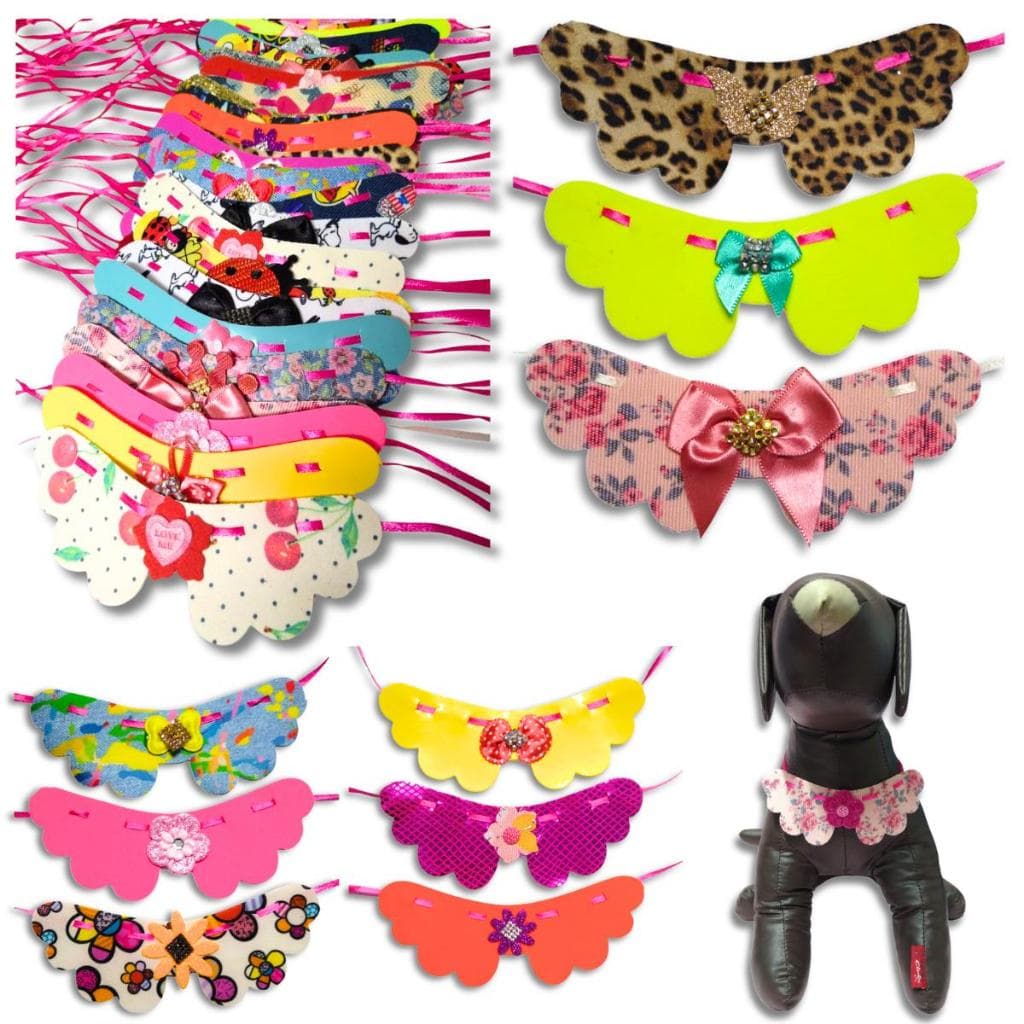 Laço De Pescoço 100UN Gargantilha Petshop Gravatas Pet Fêmea