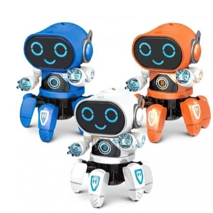 Brinquedo infantil Robô Aranha Dançarino 6 Pernas com Luz Som e Movimento