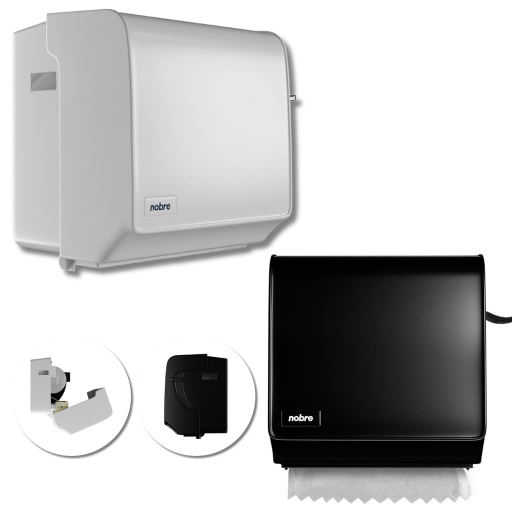 Dispenser Alavanca para Papel Toalha Bobina Auto Corte Toalheiro C/ Chave de Abertura