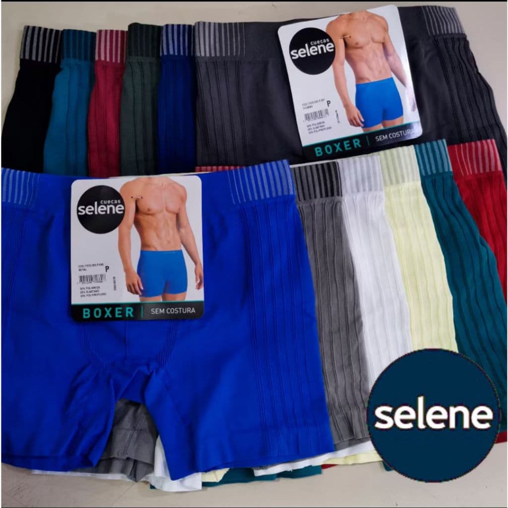 Kit De Cueca Box Boxer Selene Original Sem Costura Cintura Mais Alta Pernas Mais Compridas