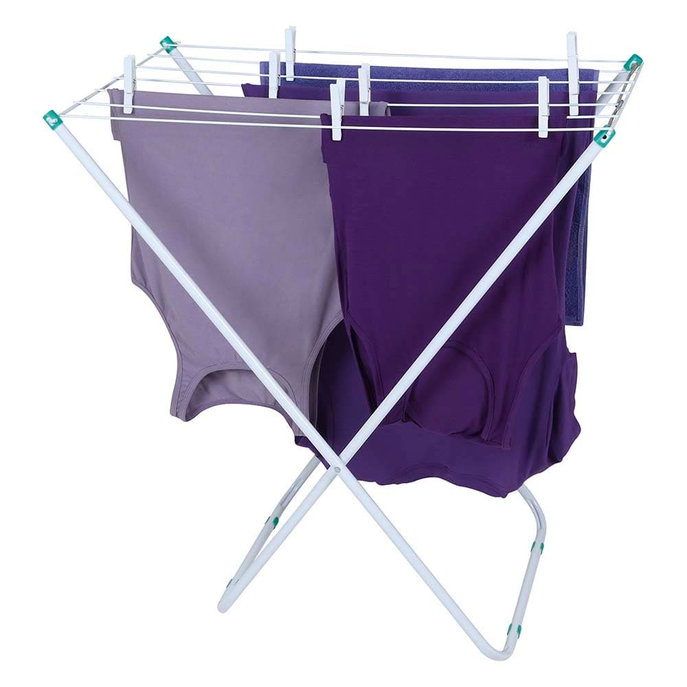 Varal Mor de Chão Reforçado Compacto Retrátil Dobrável Slim Cor Branco