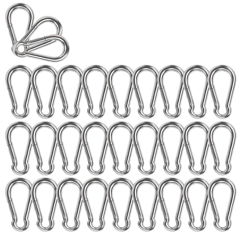 Kit 20 Mosquetão De Aço Para Acampamento Balanço Pesca,