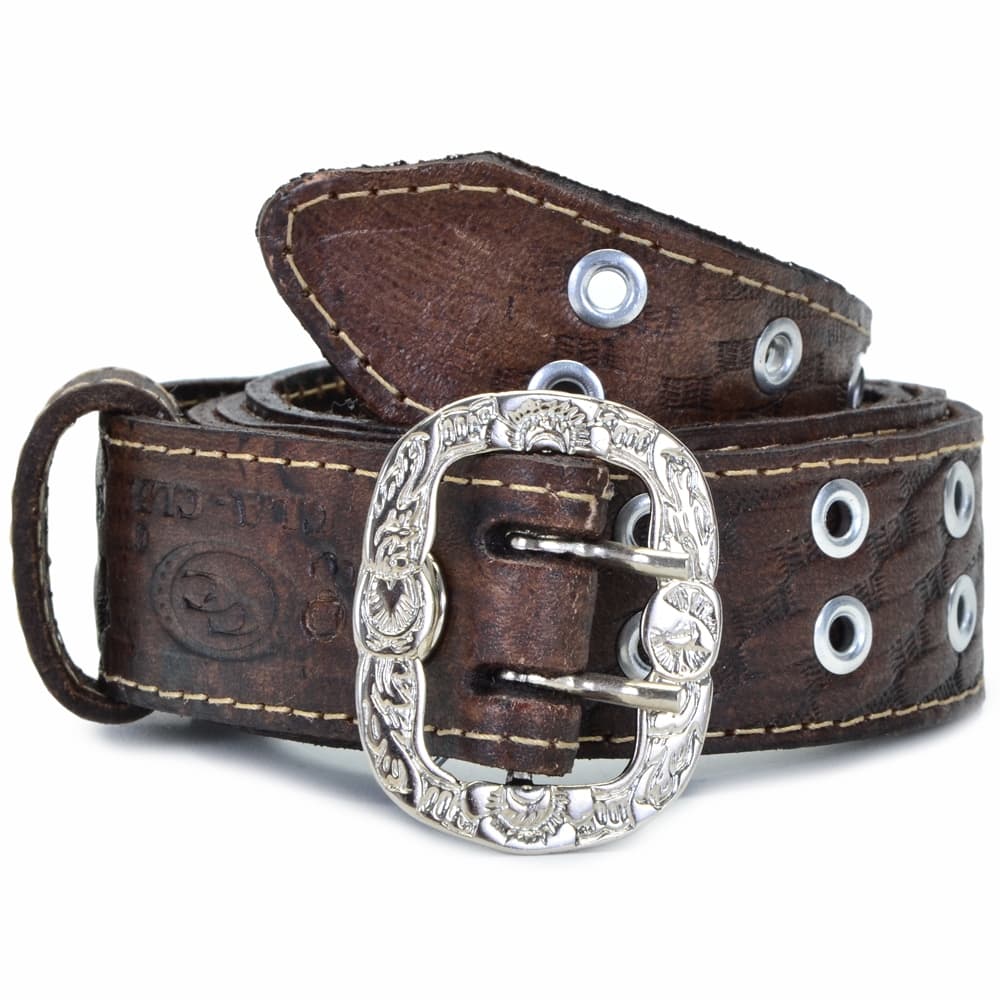 Cinto Criança Infantil Menino Country Fivela em Couro Legítimo com Desenhos Cinta Meninos Desenho em Relevo Muladeiro Cowboy Peãozinho