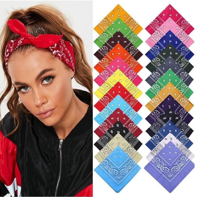 Lenço bandana tradicional 55x55cm 100% cotton (algodão) várias cores a pronta entrega