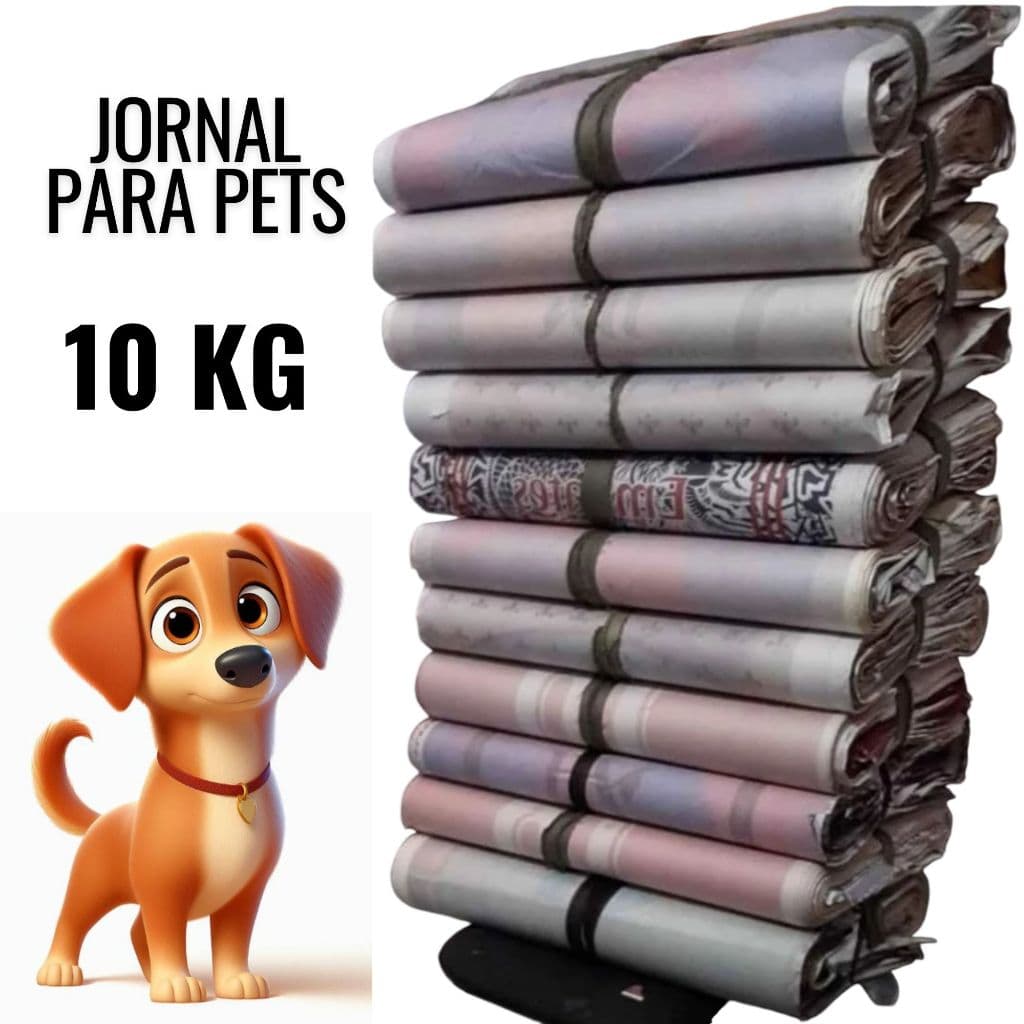 Papel Jornal para Pets 10 KG, Tapete Higiênico para Cães, Gatos, Jornal Grande 95x65 cm Descartável