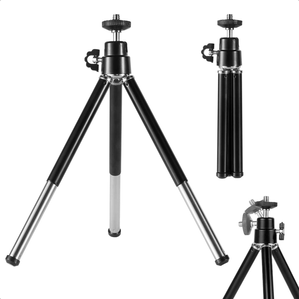 Mini Tripé de Mesa 20cm para Câmera Compacta e Webcam Sou Foto MTP-001