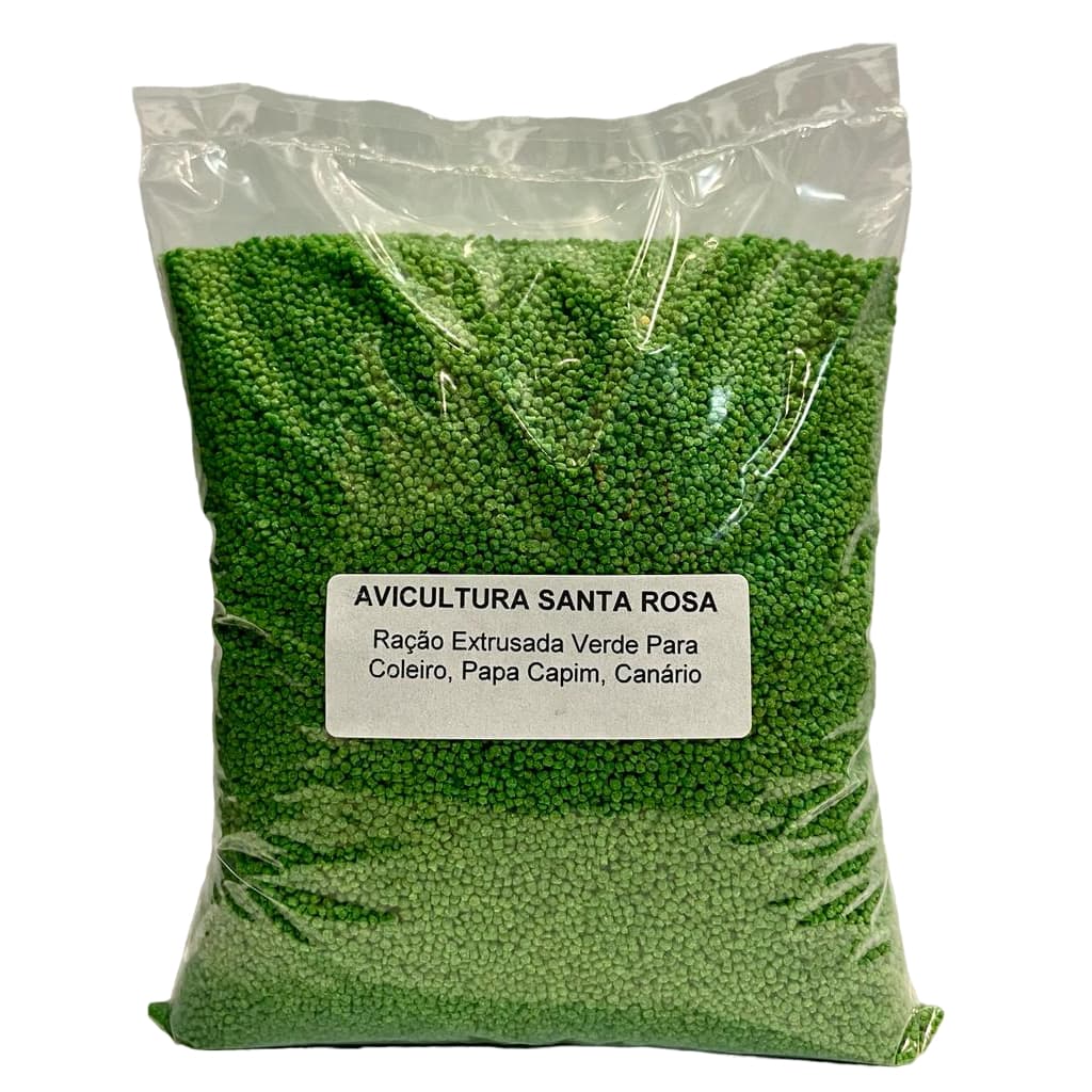 Ração Extrusada Verde Para Coleiro, Papa Capim, Canário 1Kg