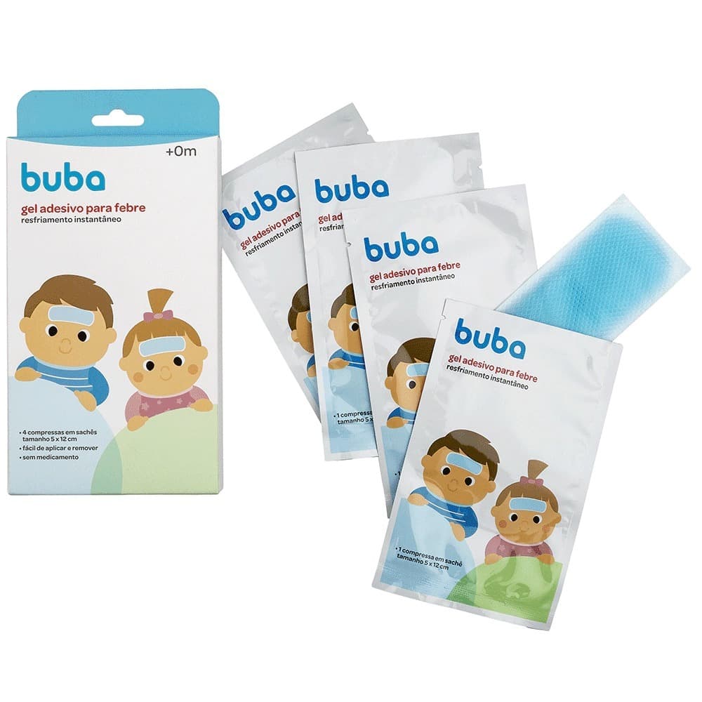 Kit 4 Compressa Em Gel Buba Para aliviar a febre Compressa refrescante buba