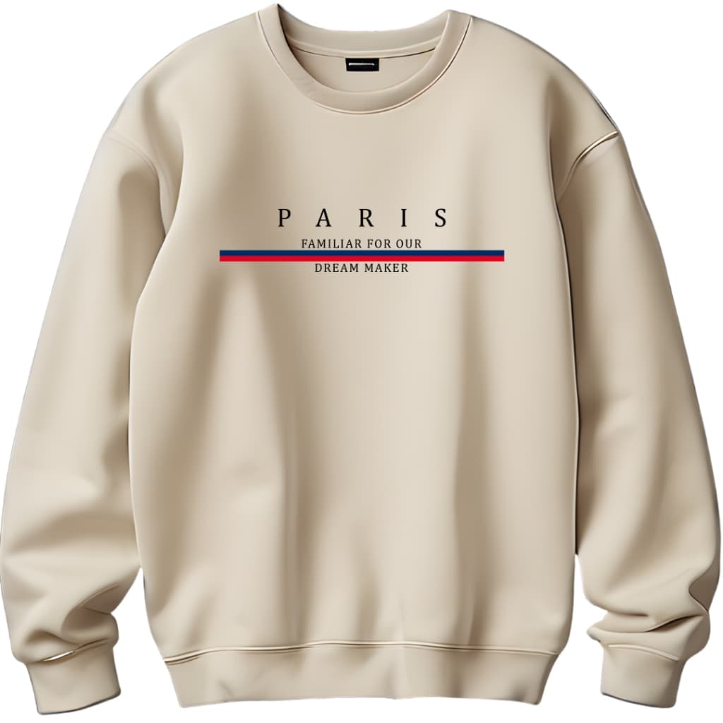 Blusa de Frio Moletom Gola Redonda com Estampa Paris