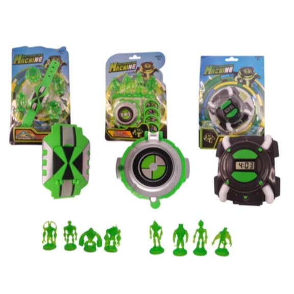 Kit Com 03 Relógios Ben 10 Onimitrix, Ominiverse e lancador Ben 10 Aliens