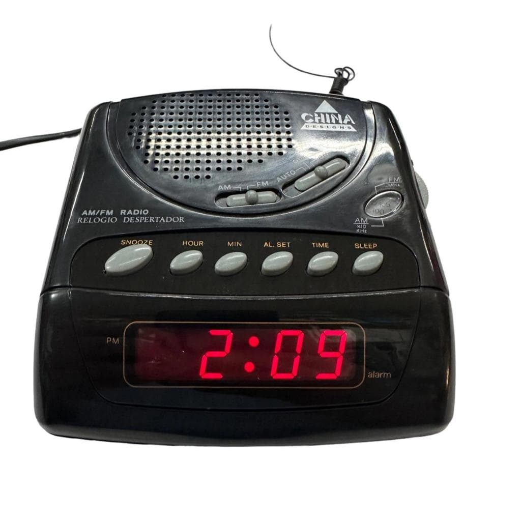 Rádio Relógio AM/FM Led Vermelho 110V *Produto Novo na Caixa Cor: Preto