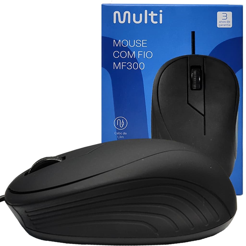 Mouse Com Fio Usb Notebook Computador Pc Gamer 1200dpi Caixa Lacre Original  Multilaser