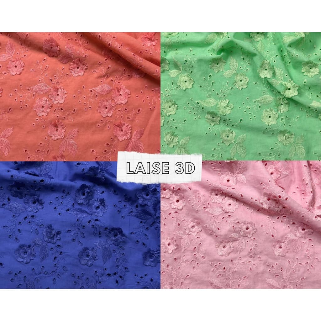 Tecido Laise 3D Algodão - Laise Bordada 1x1,30m cod. 150