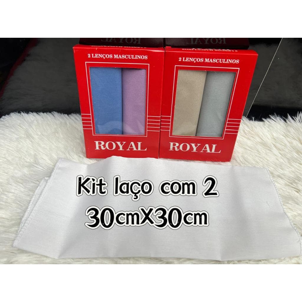Caixa Com 2 Lenços Masculinos Cores Sortidas Royal..s