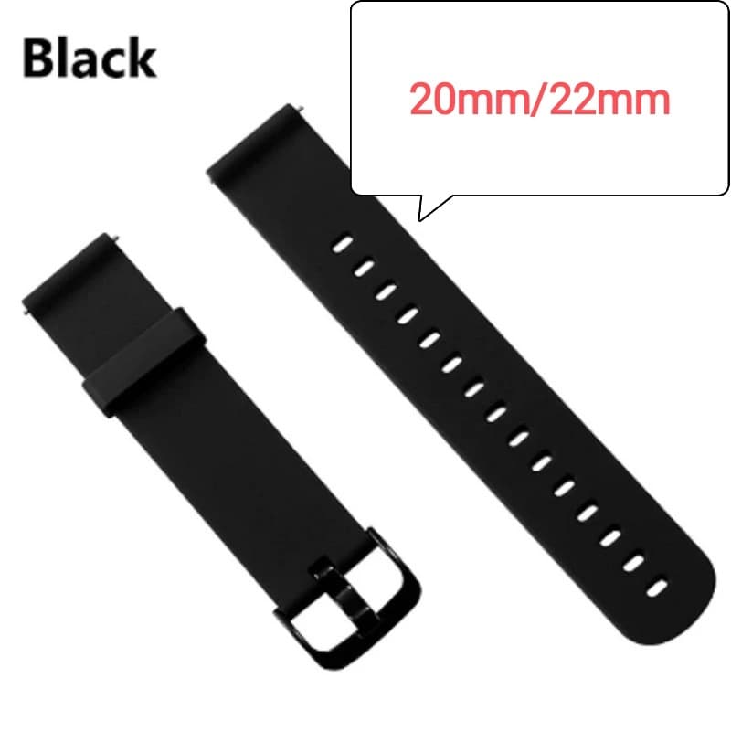 Pulseira Silicone com Fecho Tradicional para Amazfit Bip S Os tamanhos são 20mm 22mm